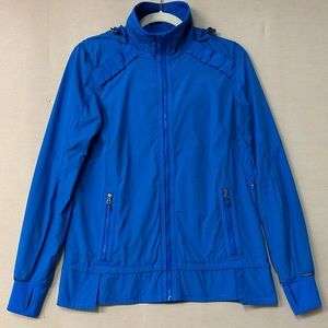 Lululemon Run Bandit Jacket Blue Water Repellent Removable Hood Lightweight-6